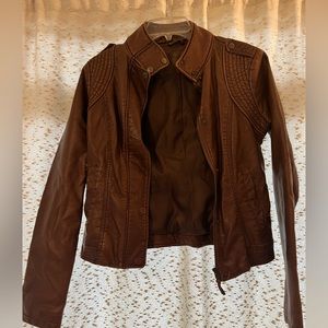 Aeropostale Women’s Faux Leather Motorcycle/Biker Jacket